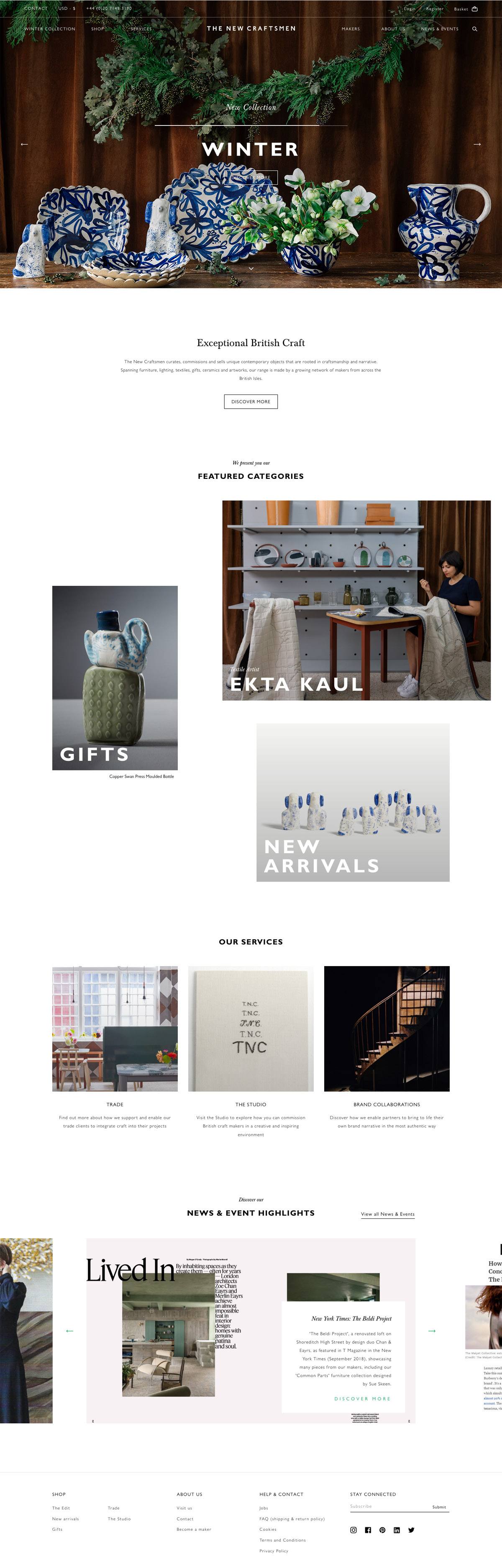 eCommerce website: The New Craftsmen