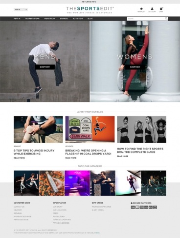 eCommerce website: The Sports Edit