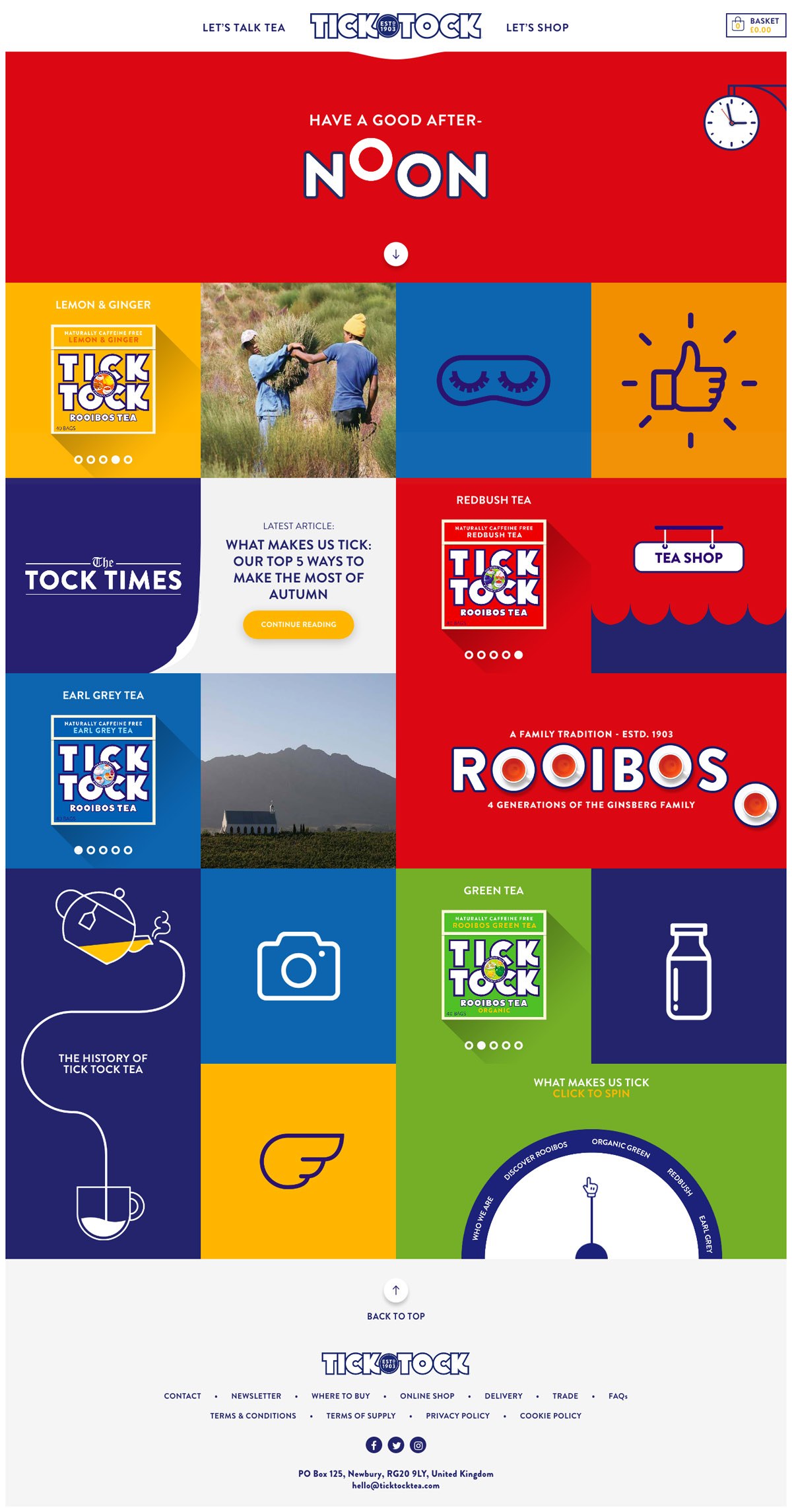 eCommerce website: Tick Tock Tea