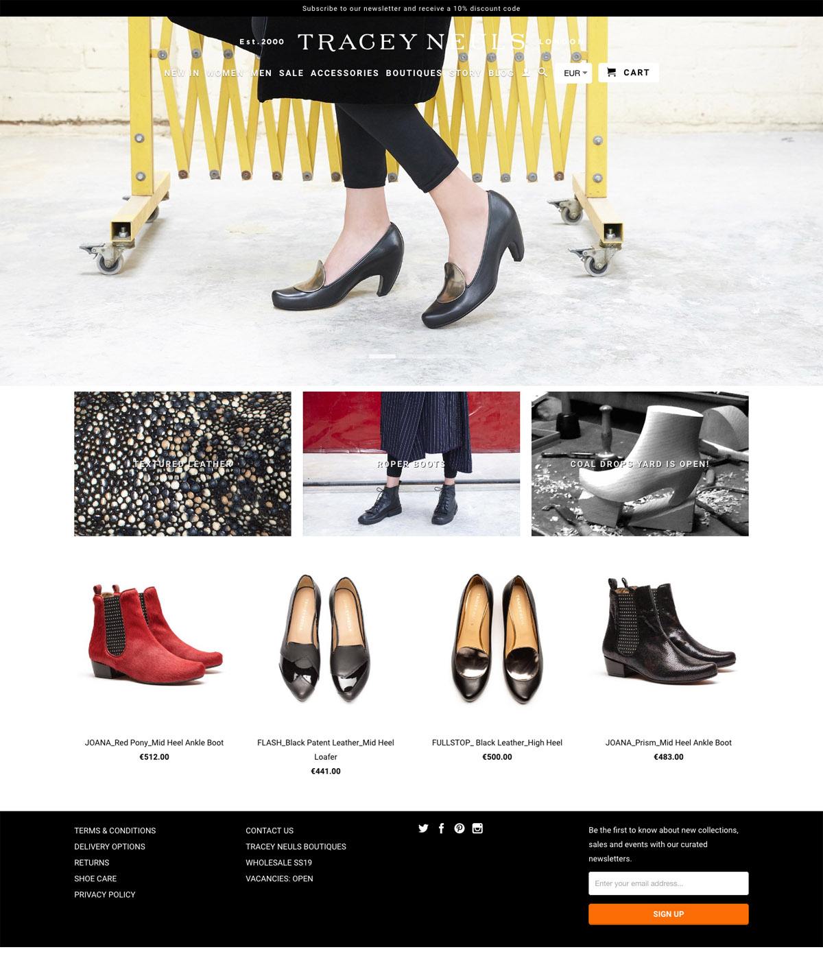eCommerce website: Tracey Neuls