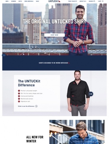 eCommerce website: UNTUCKit