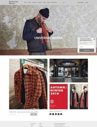 eCommerce website: Universal Works
