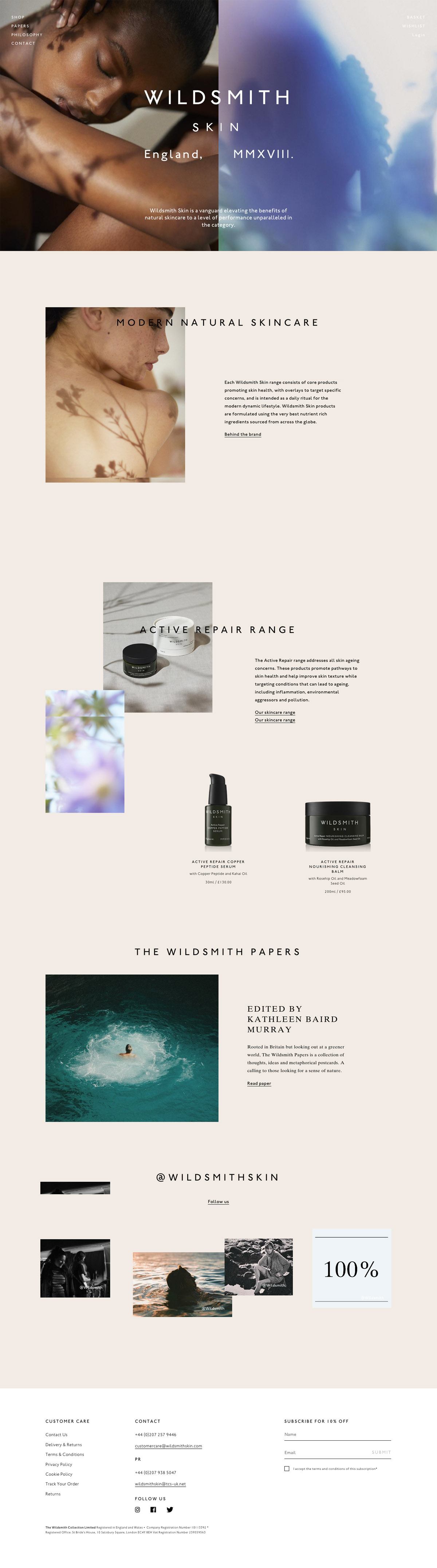 eCommerce website: Wildsmith