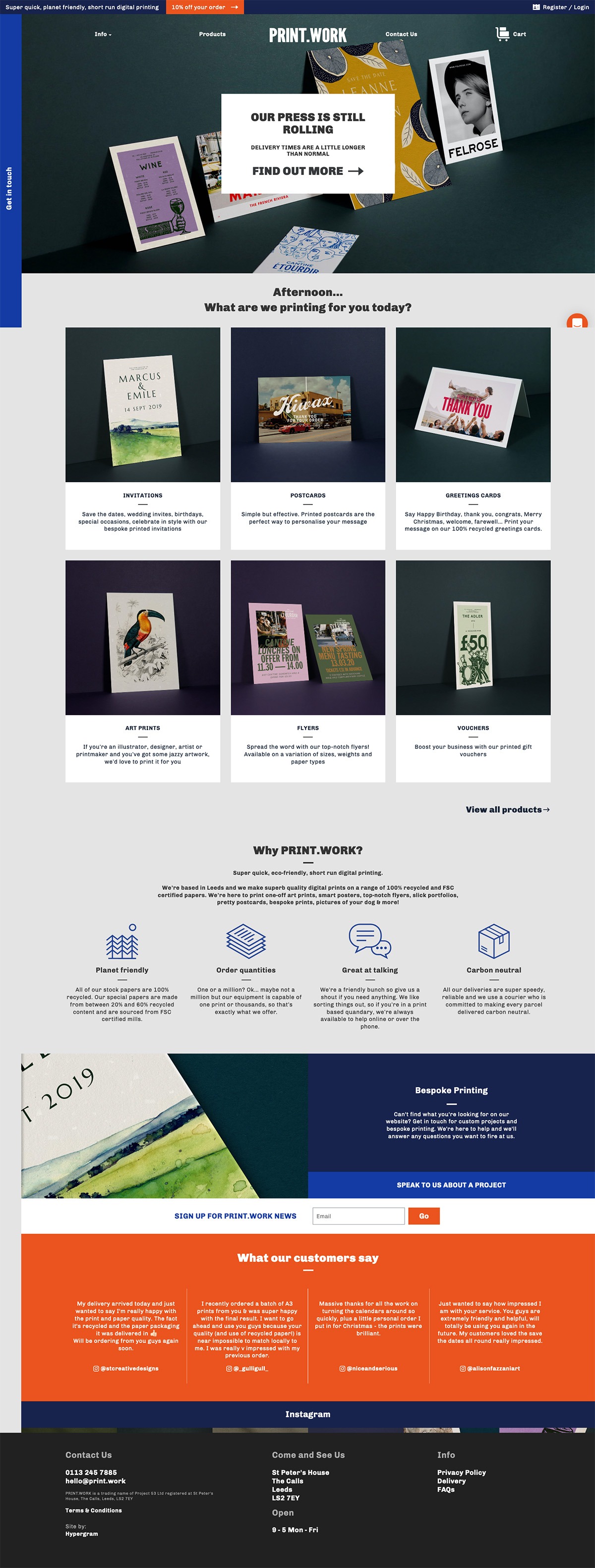 eCommerce website: PRINT.WORK
