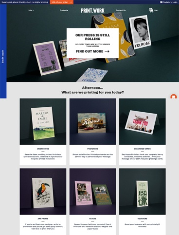 eCommerce website: PRINT.WORK