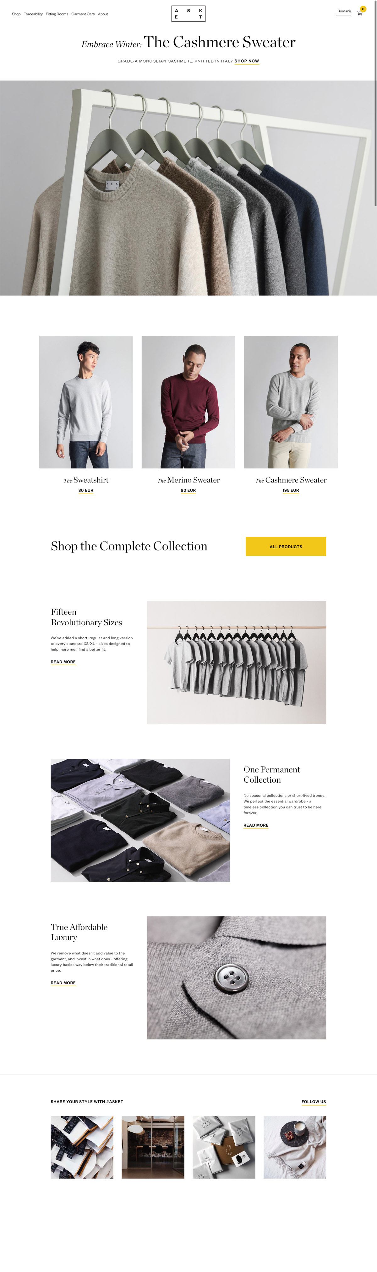 eCommerce website: ASKET