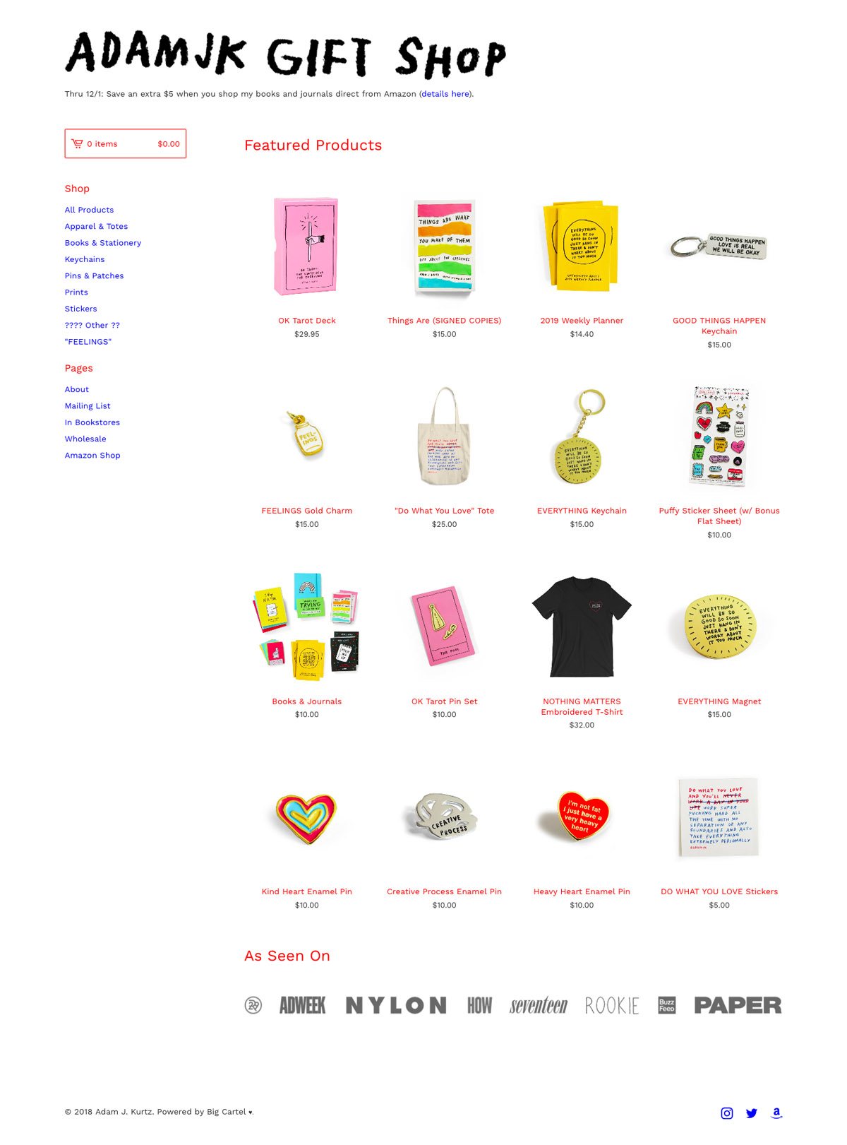 eCommerce website: Adam J. Kurtz