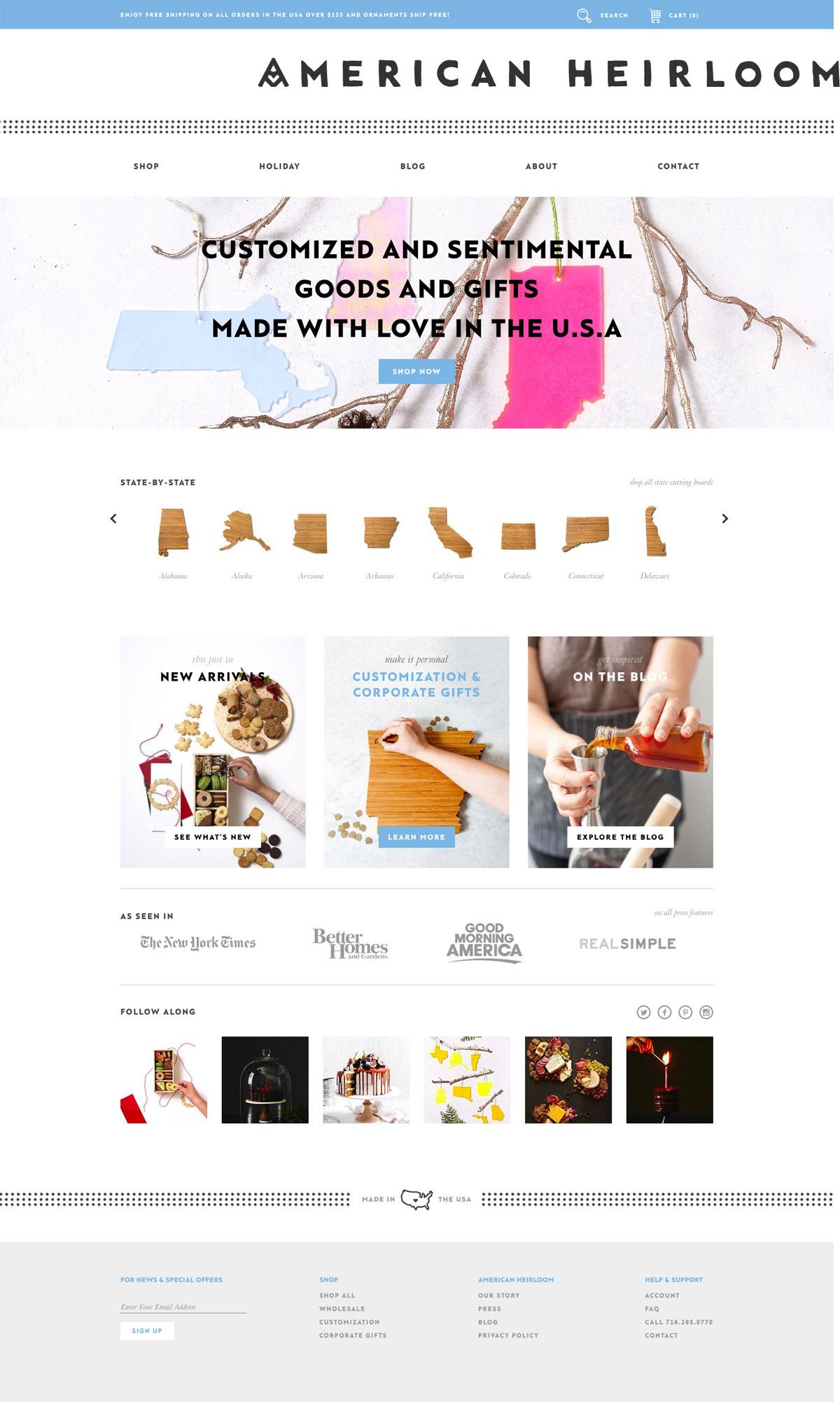 eCommerce website: American Heirloom