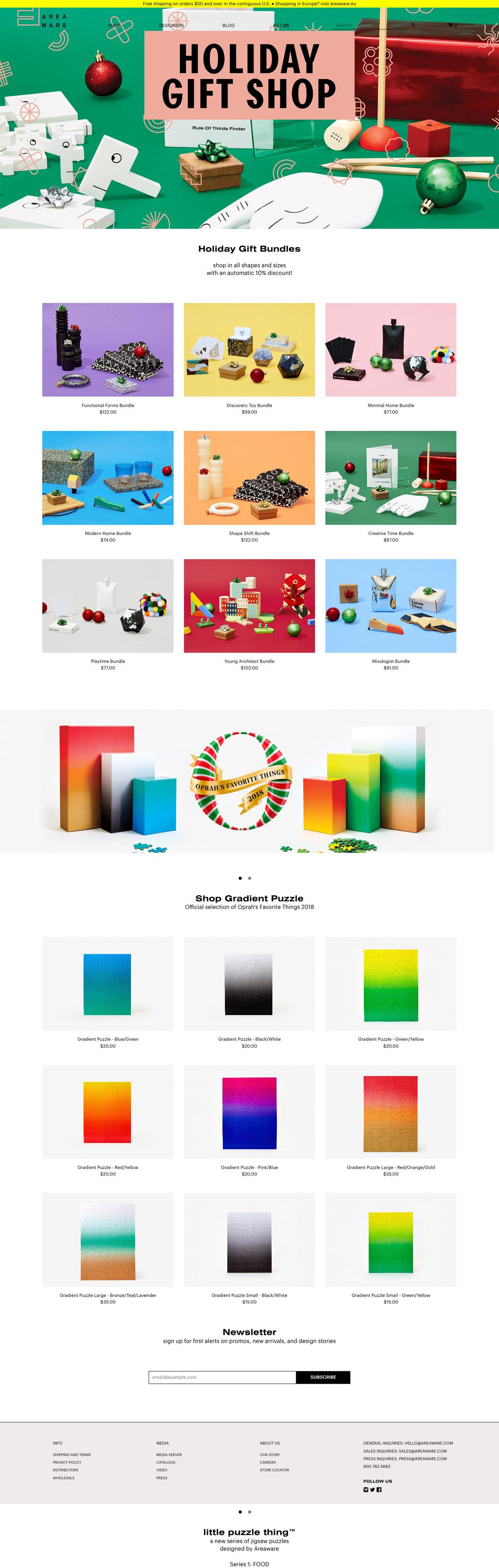 eCommerce website: Areaware