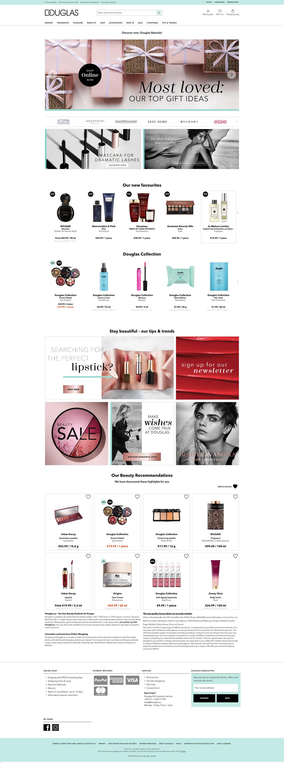 eCommerce website: Douglas