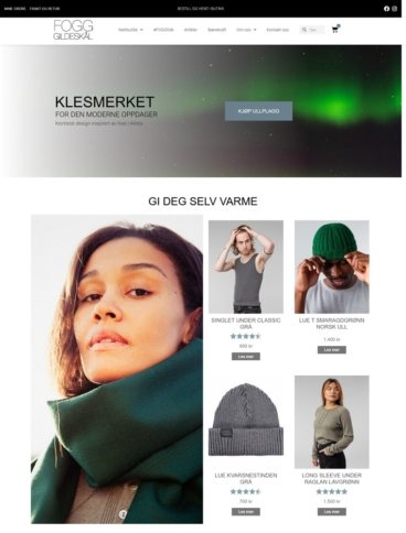 eCommerce website: FOGG Gildeskål