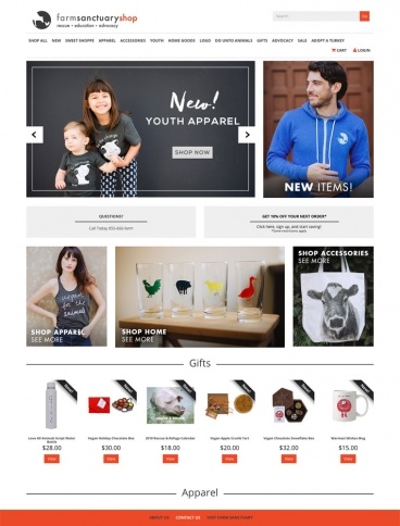 eCommerce website: Farm Sanctuary Shop
