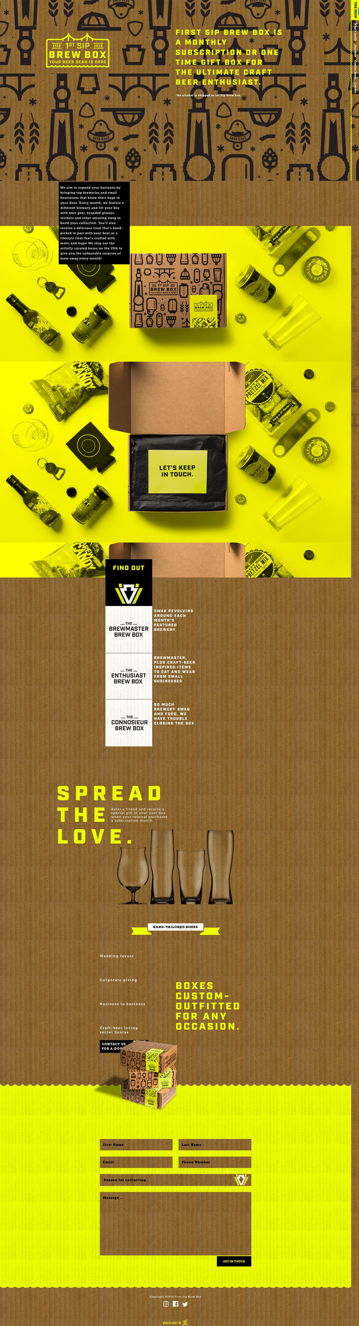 eCommerce website: First Sip Brew Box