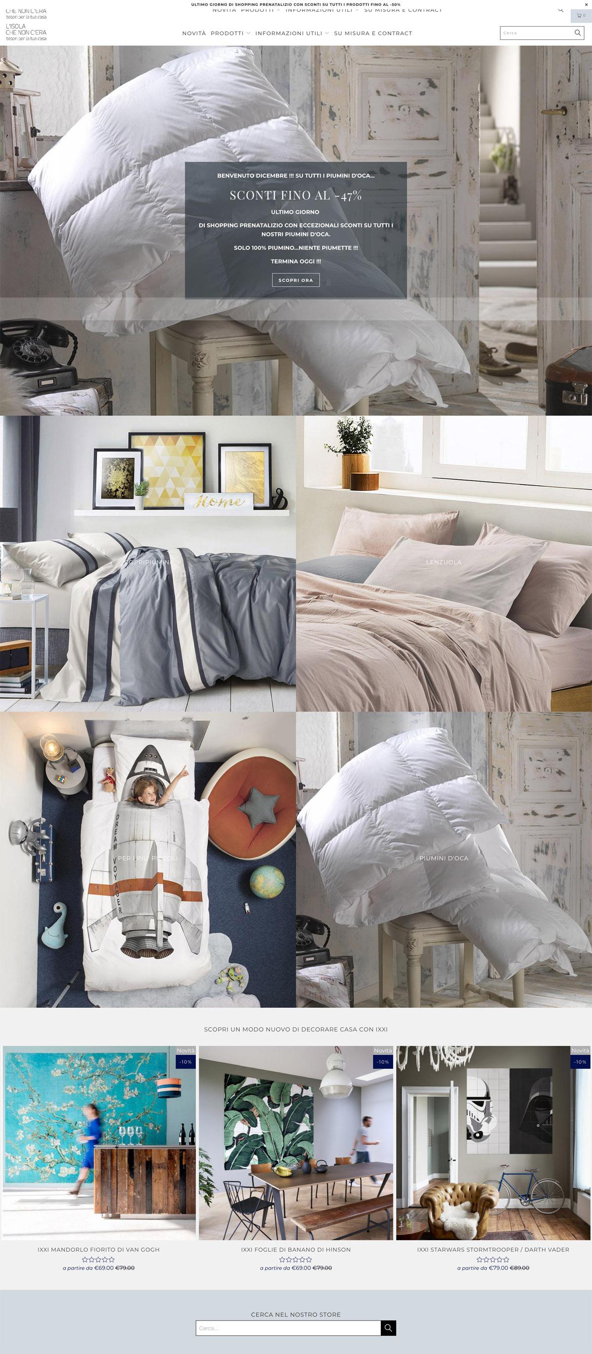 eCommerce website: L’isola Store