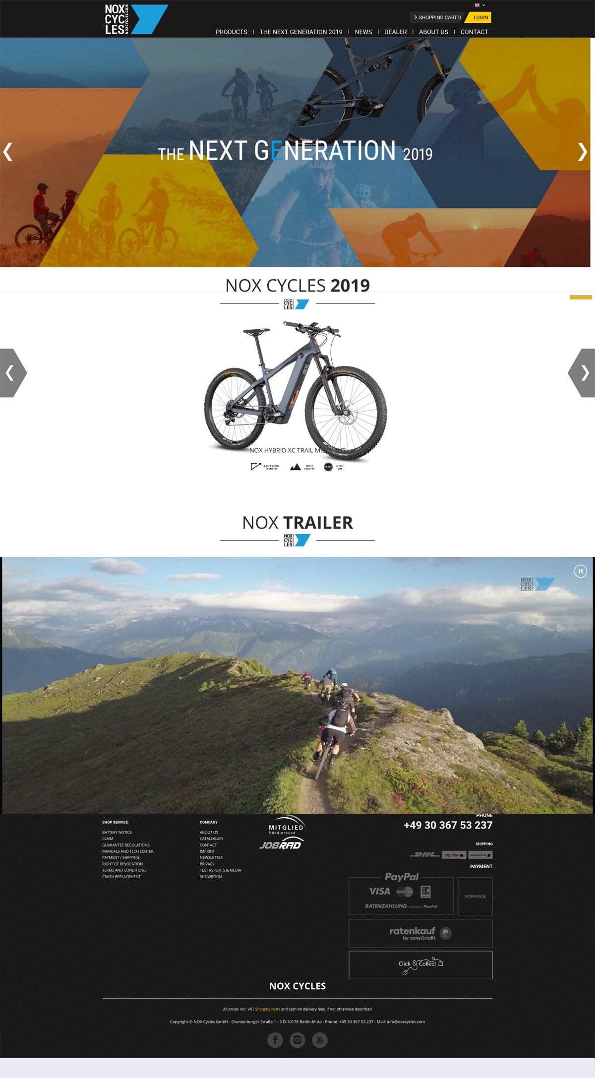 eCommerce website: NOX Cycles
