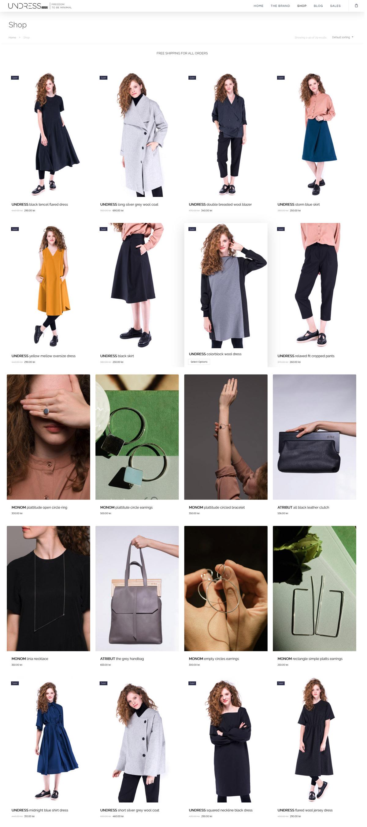 eCommerce website: UNDRESS.world