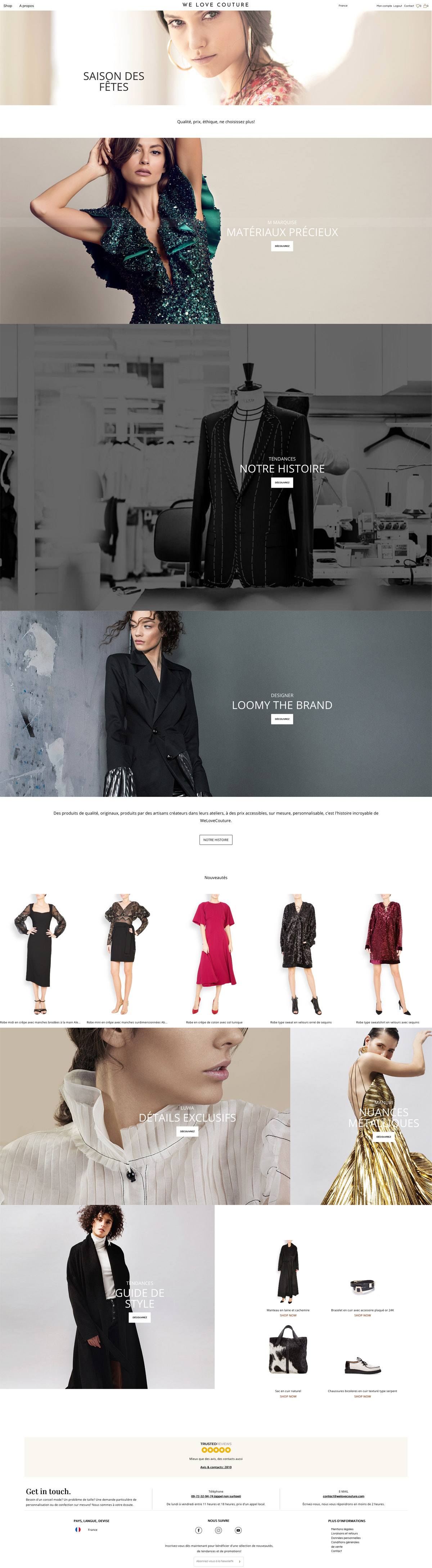eCommerce website: We Love Couture