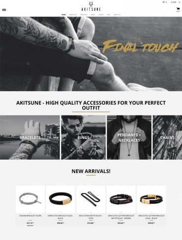 eCommerce website: Akitsune