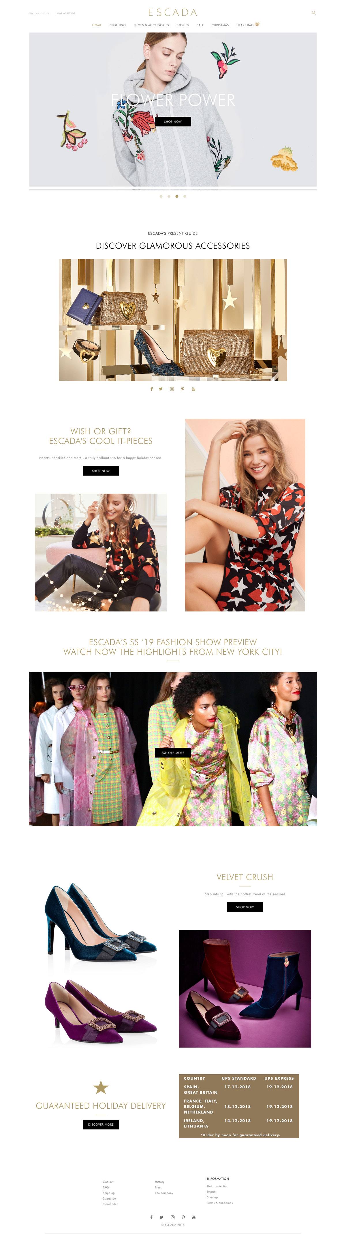 eCommerce website: Escada