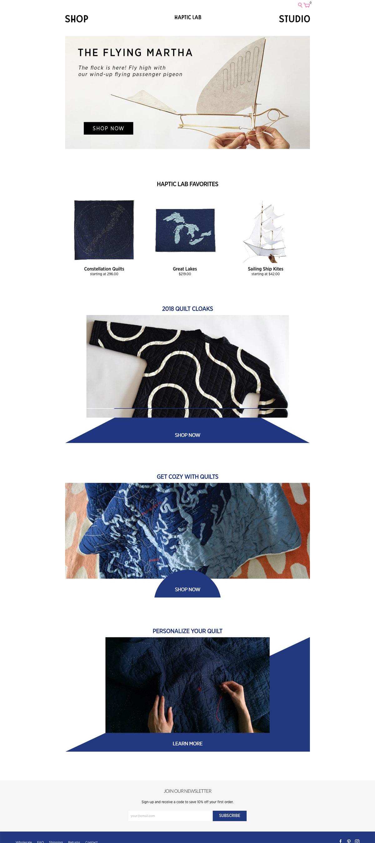eCommerce website: Haptic Lab