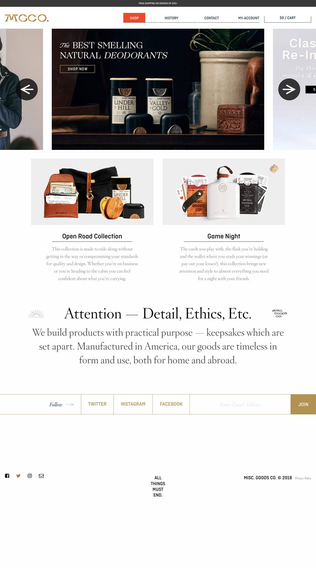 eCommerce website: Misc. Goods Co.