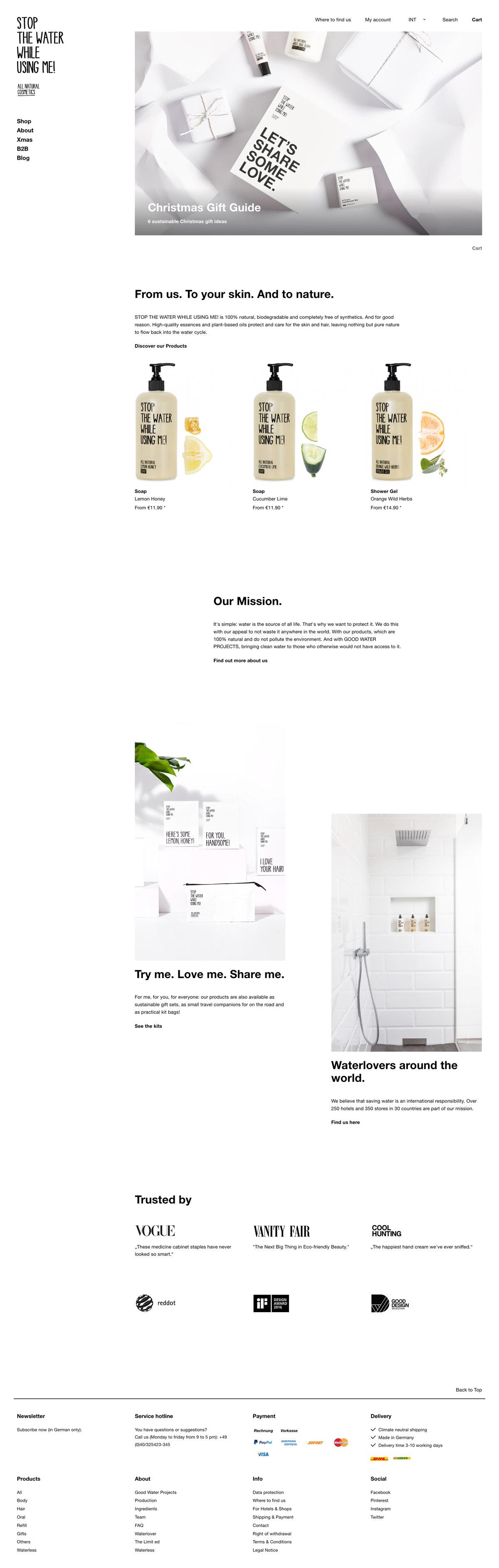 eCommerce website: STOP THE WATER WHILE USING ME!