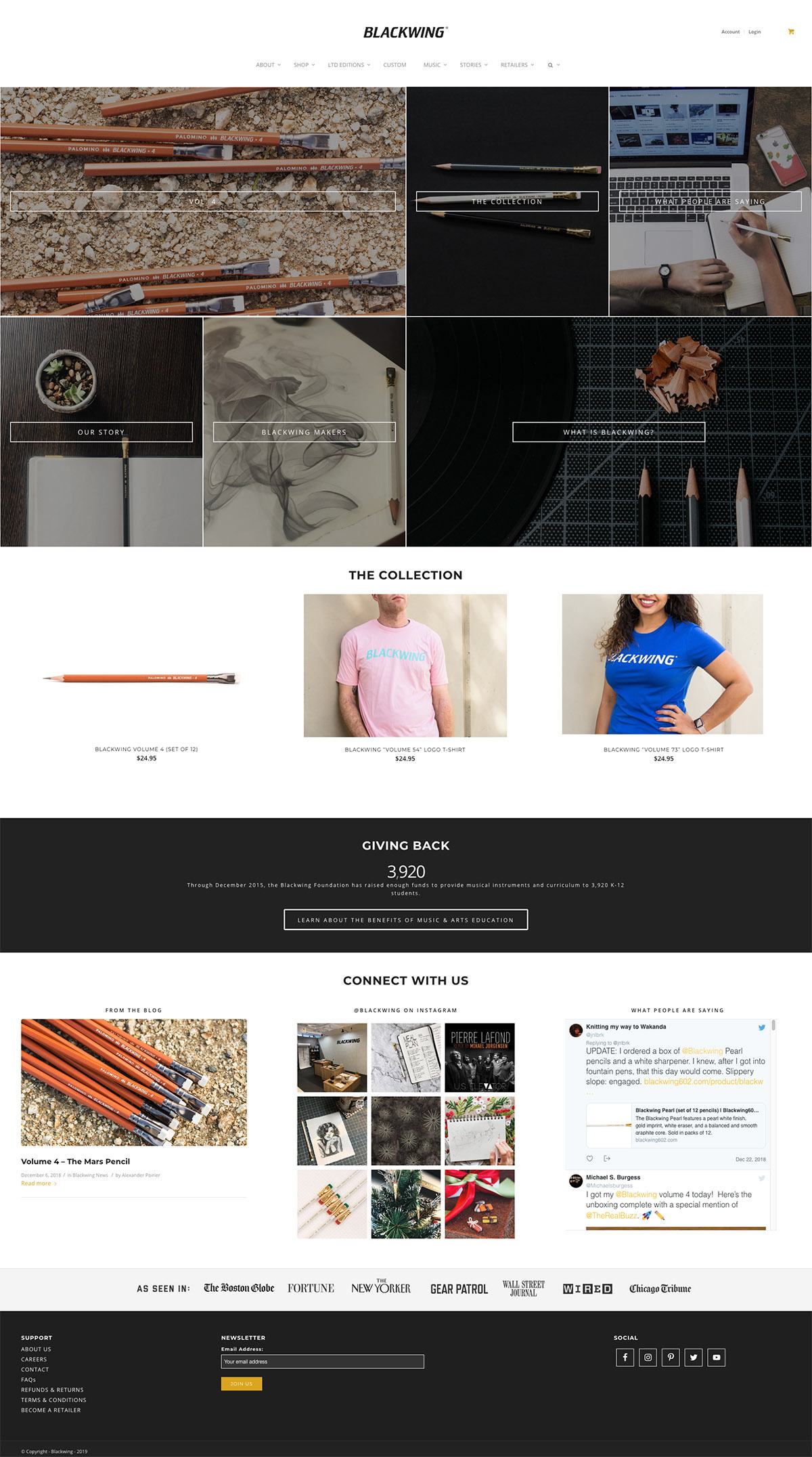 eCommerce website: Blackwing