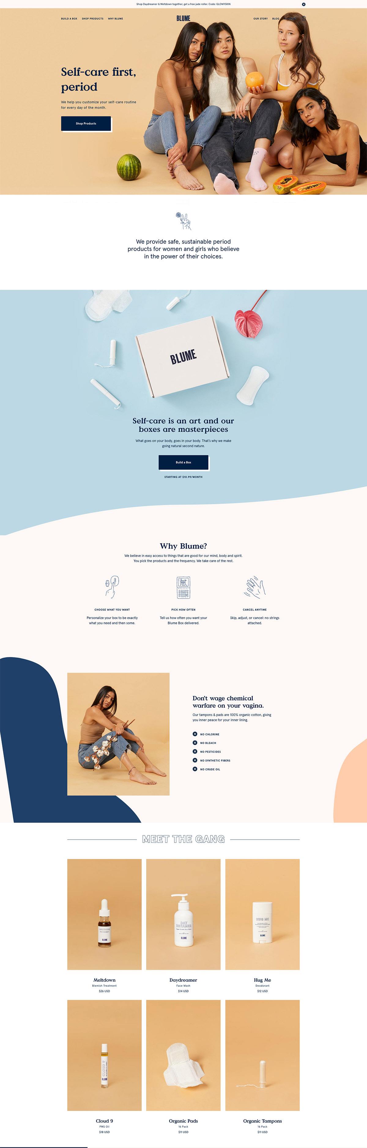 eCommerce website: Blume