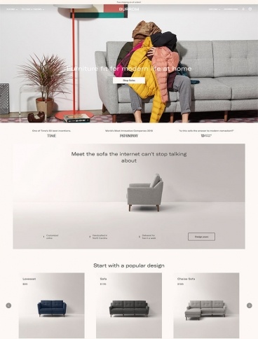 eCommerce website: Burrow