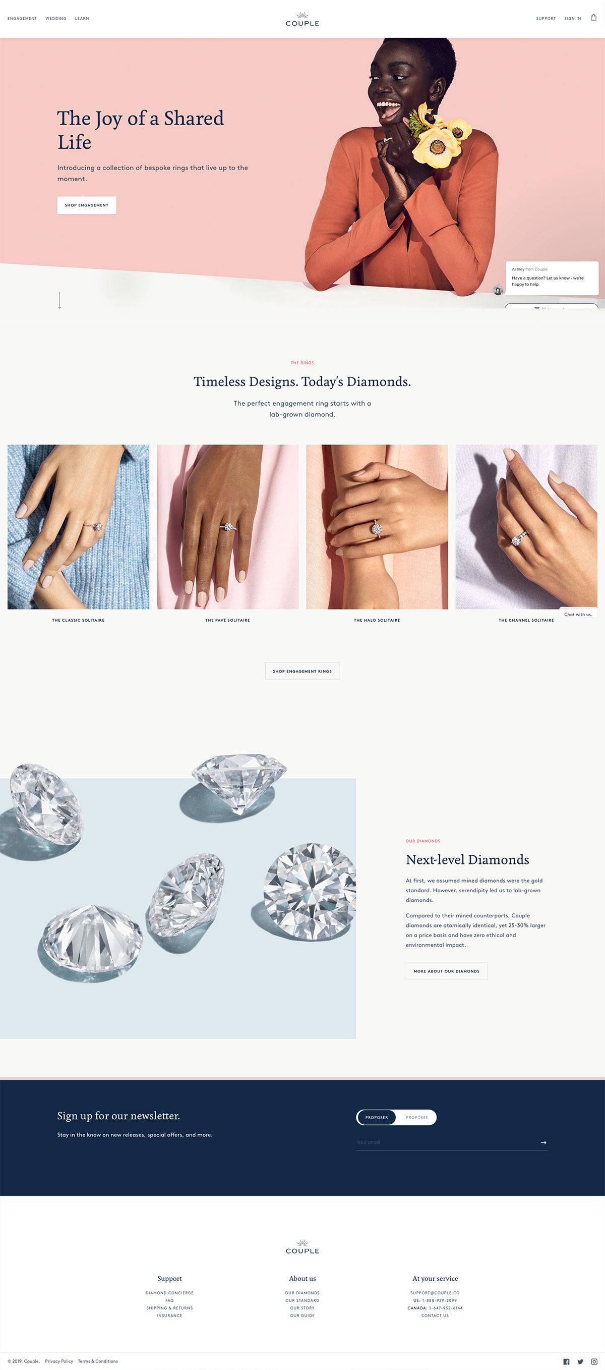 eCommerce website: Couple Diamonds