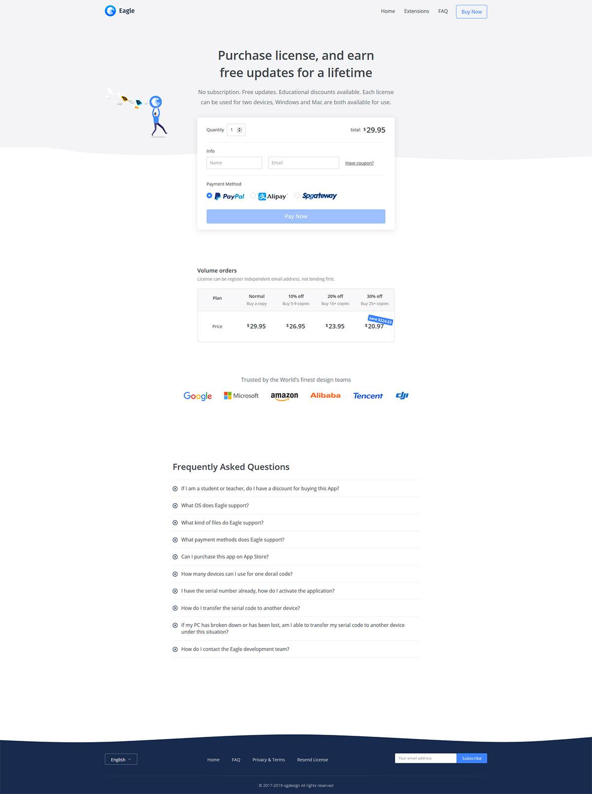 eCommerce website: Eagle