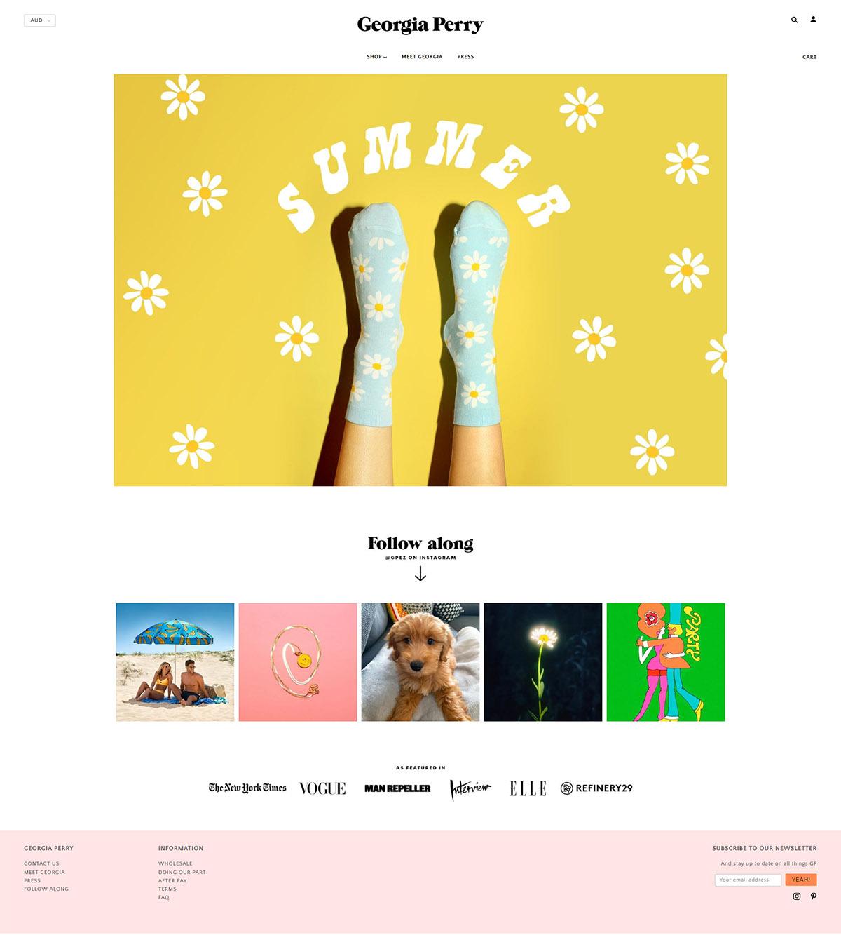 eCommerce website: Georgia Perry