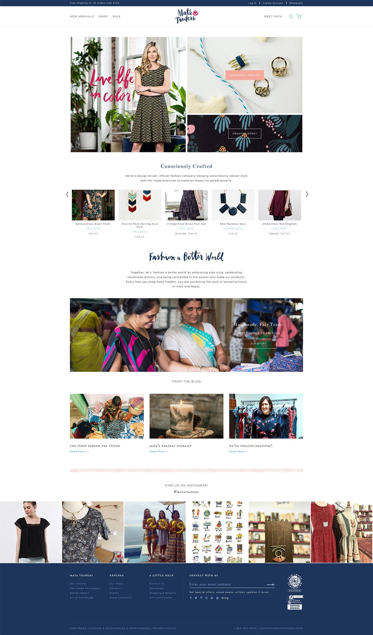 eCommerce website: Mata Traders