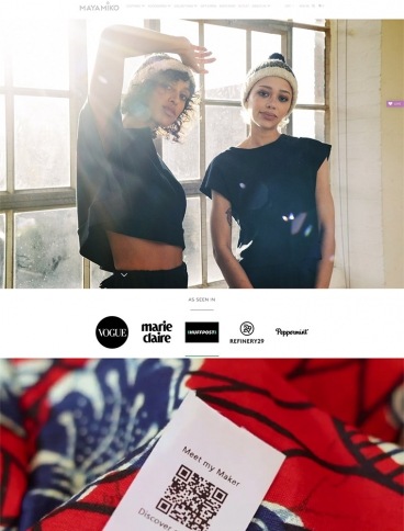 eCommerce website: Mayamiko