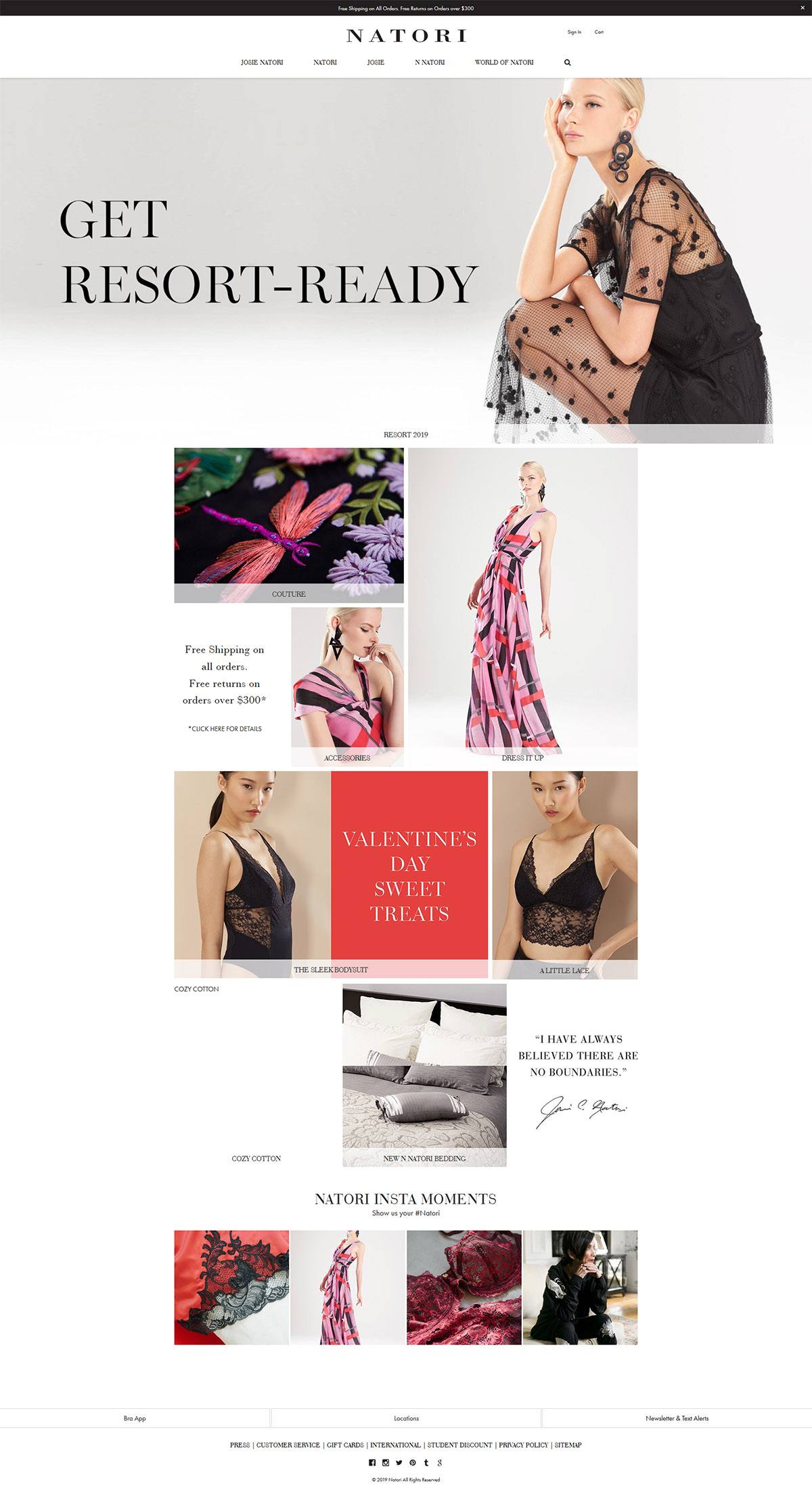 eCommerce website: Natori