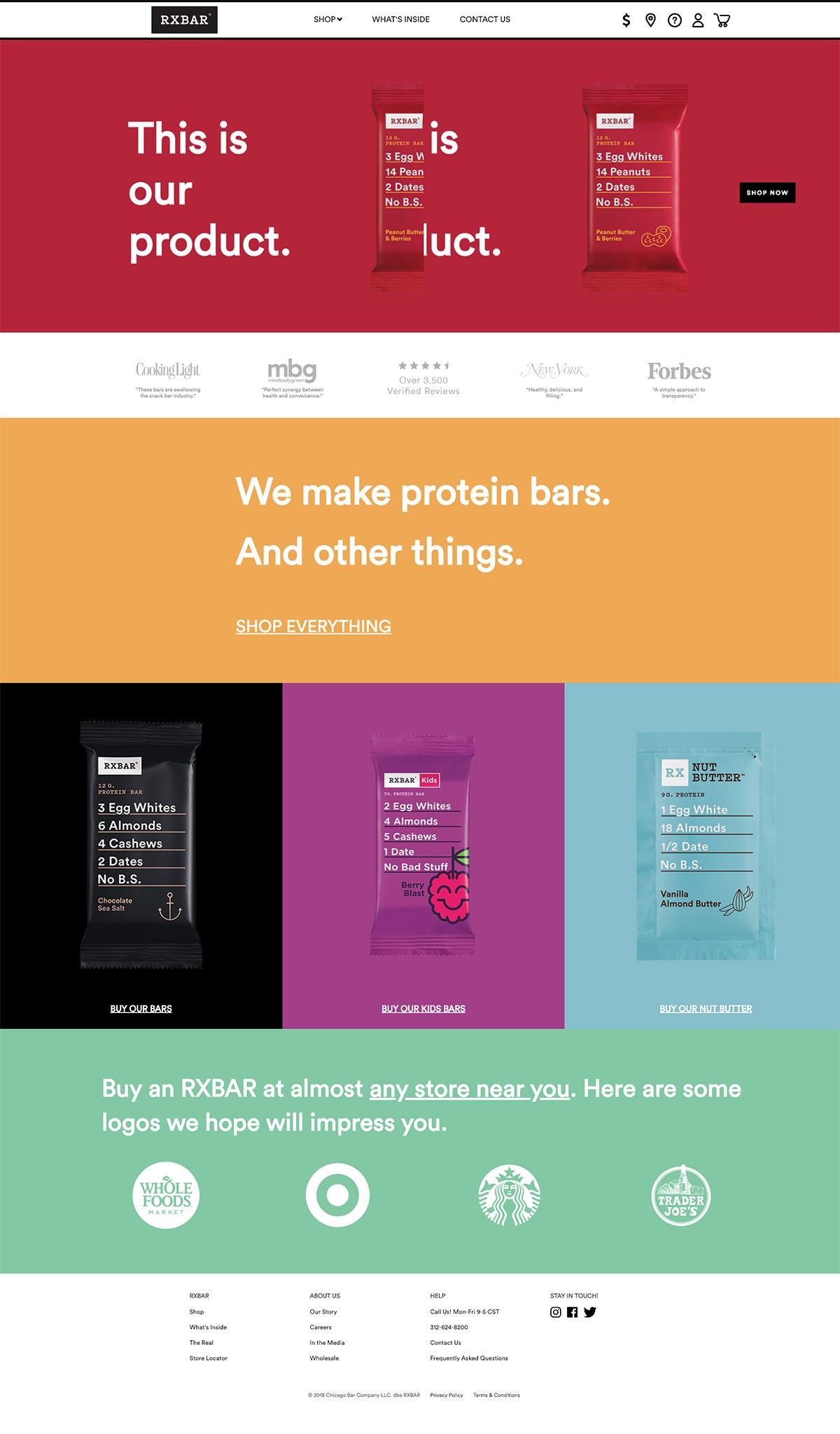 eCommerce website: RXBAR