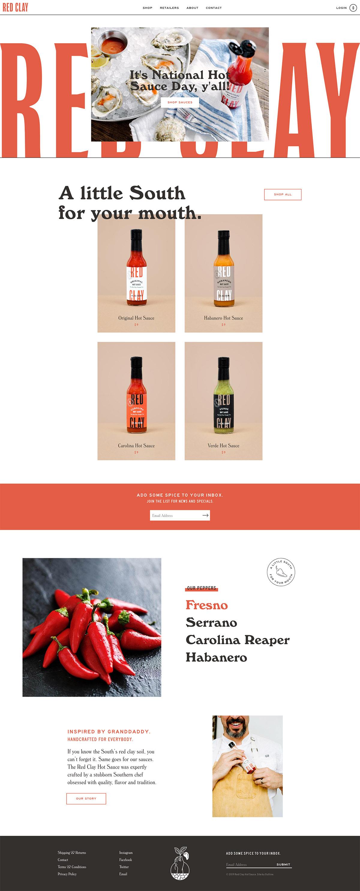 eCommerce website: Red Clay