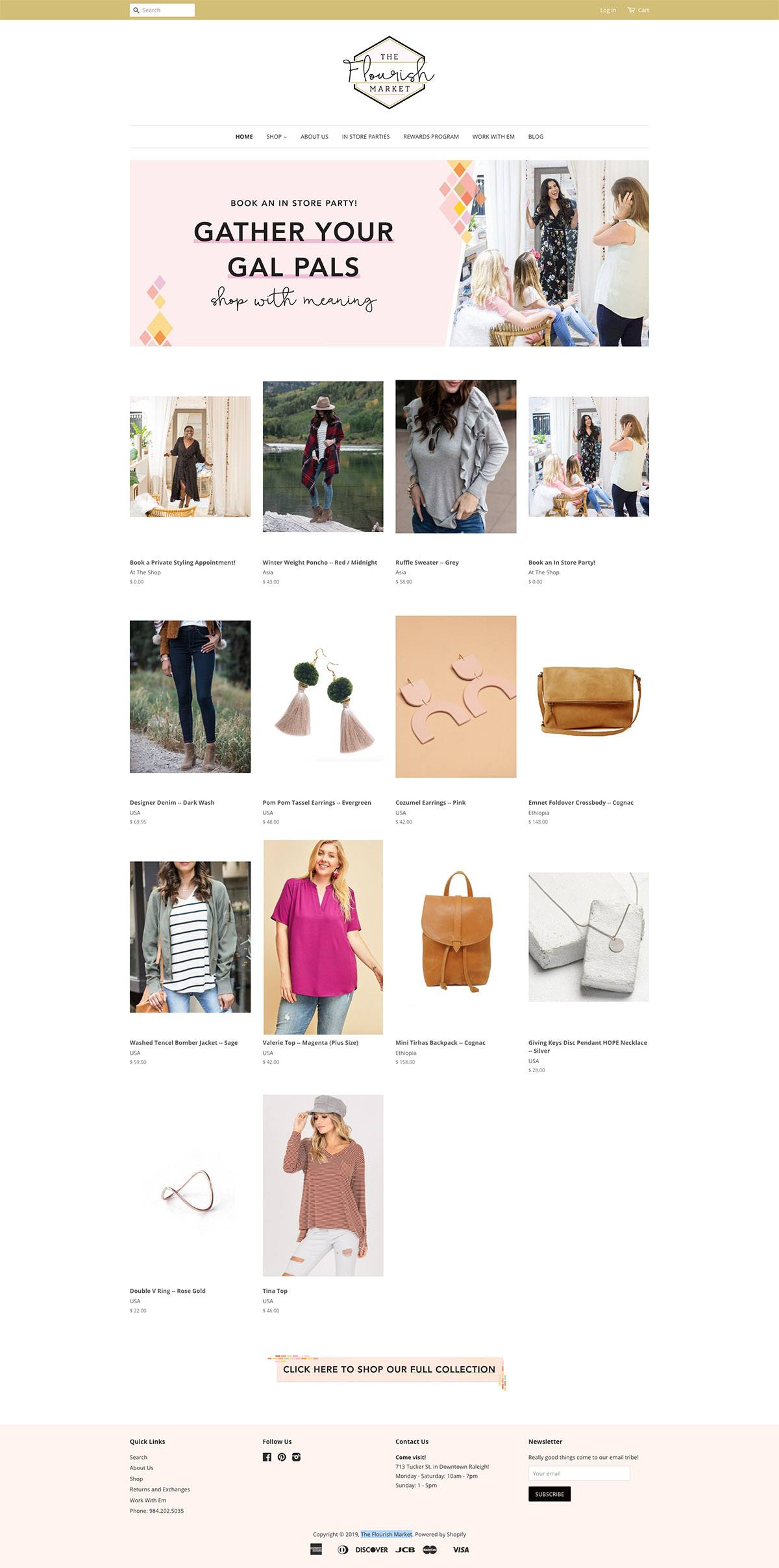 eCommerce website: The Flourish Market