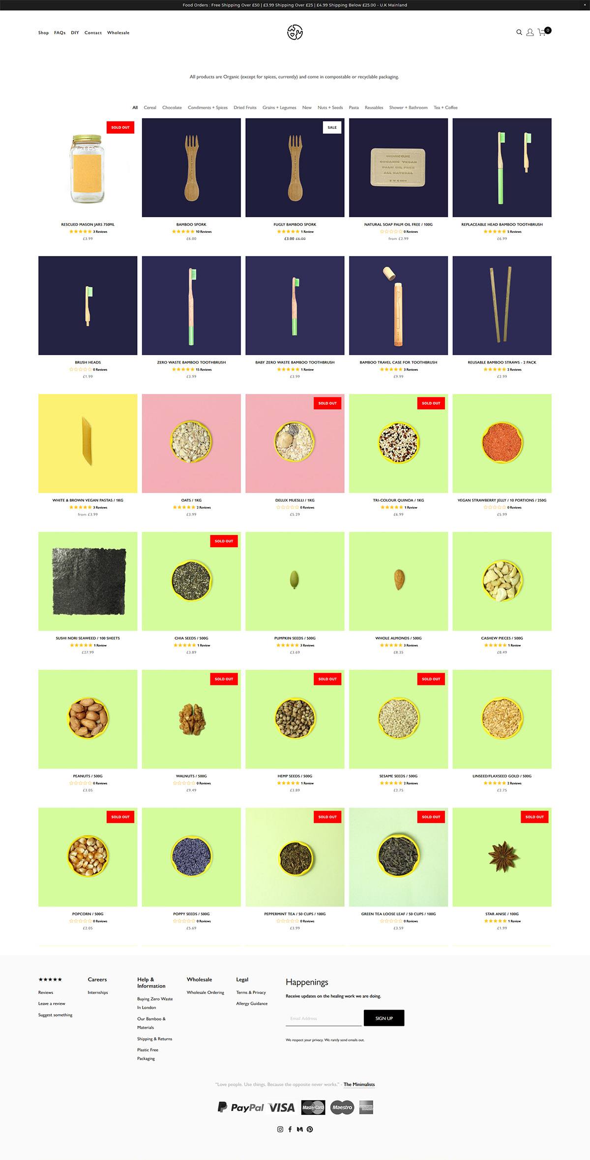 eCommerce website: Zero Waste Club Shop