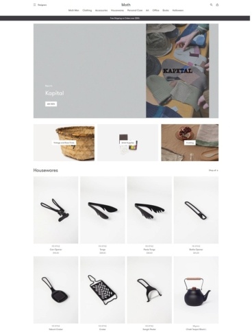 eCommerce website: Moth