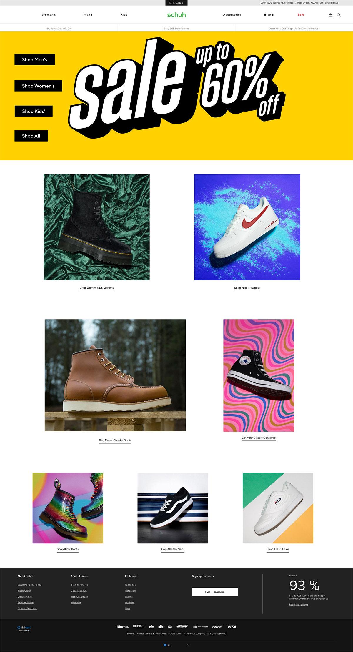 eCommerce website: schuh