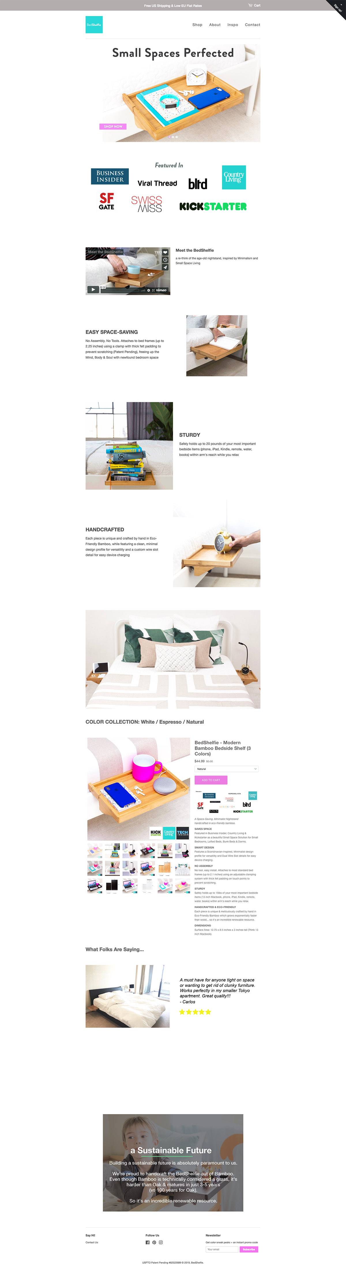 eCommerce website: BedShelfie