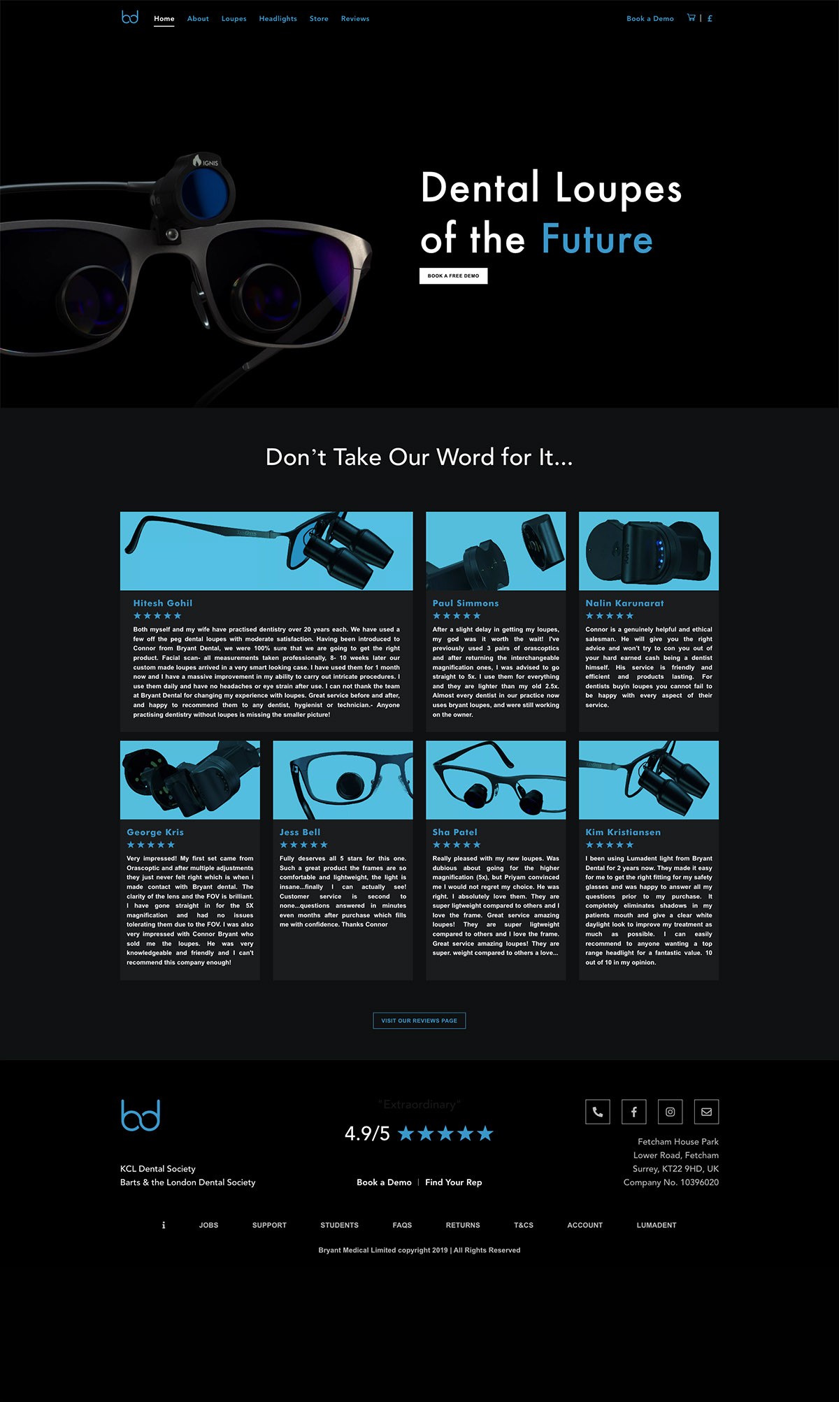 eCommerce website: Bryant Dental