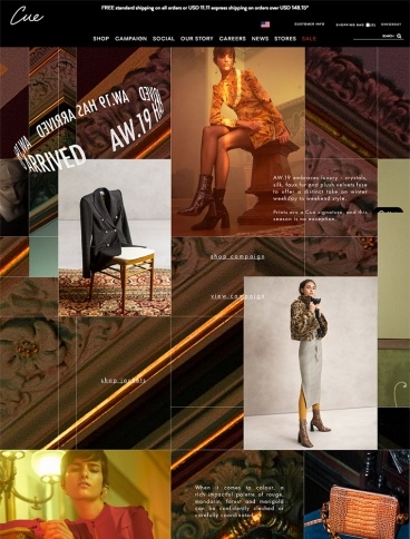 eCommerce website: Cue
