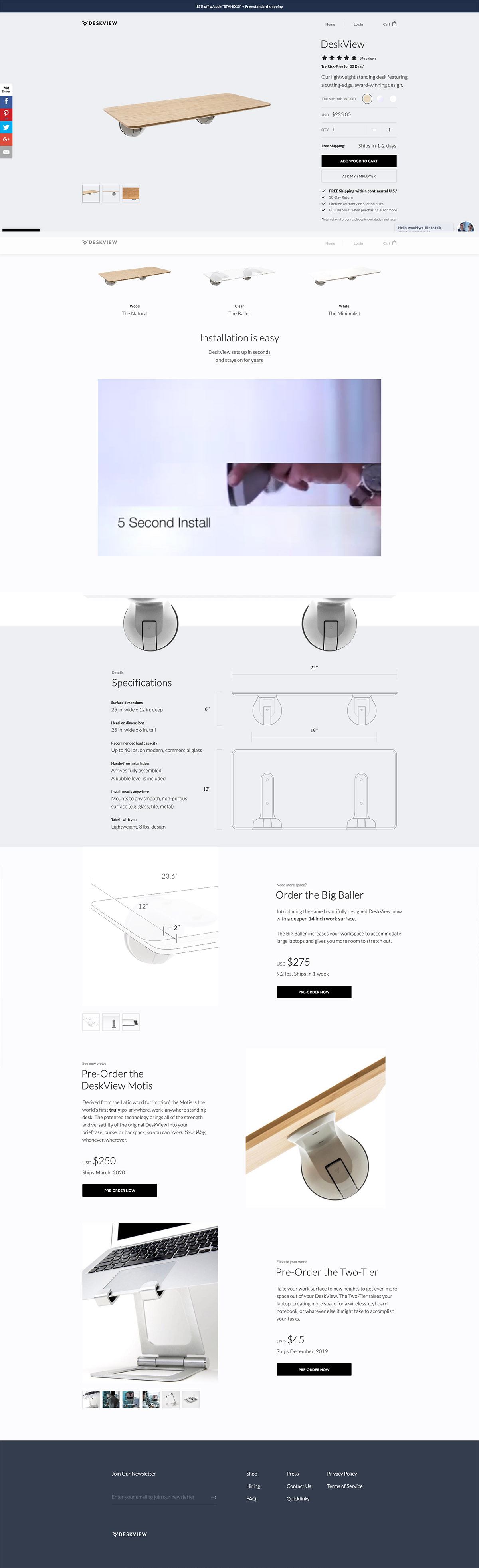 eCommerce website: DeskView