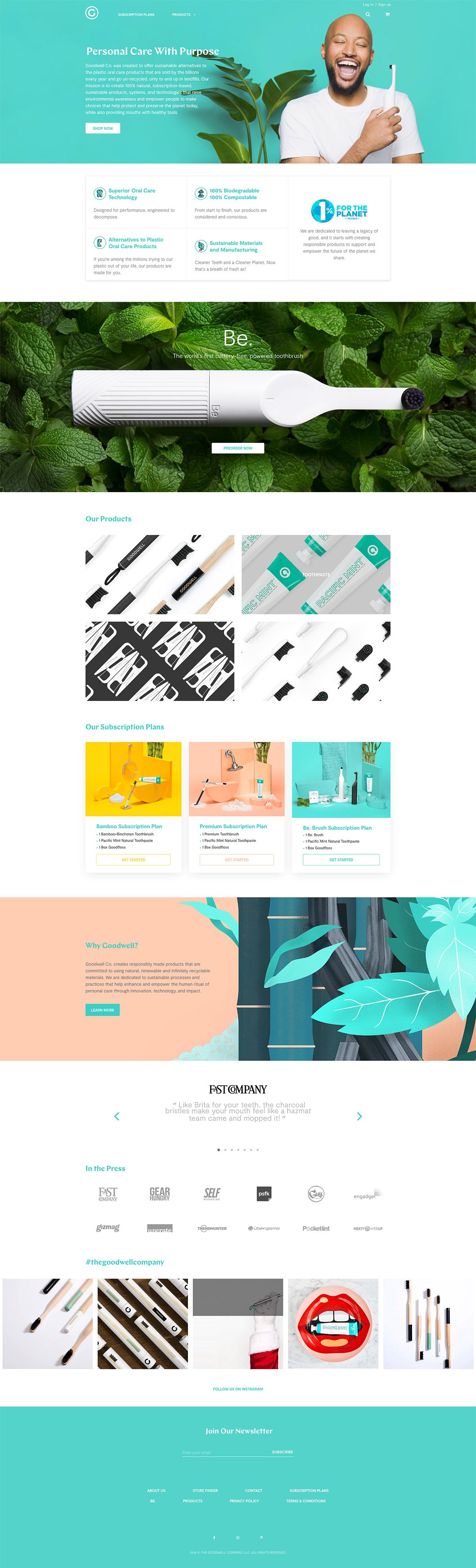 eCommerce website: Goodwell + Co.