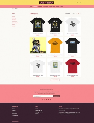 eCommerce website: Josh Ryan