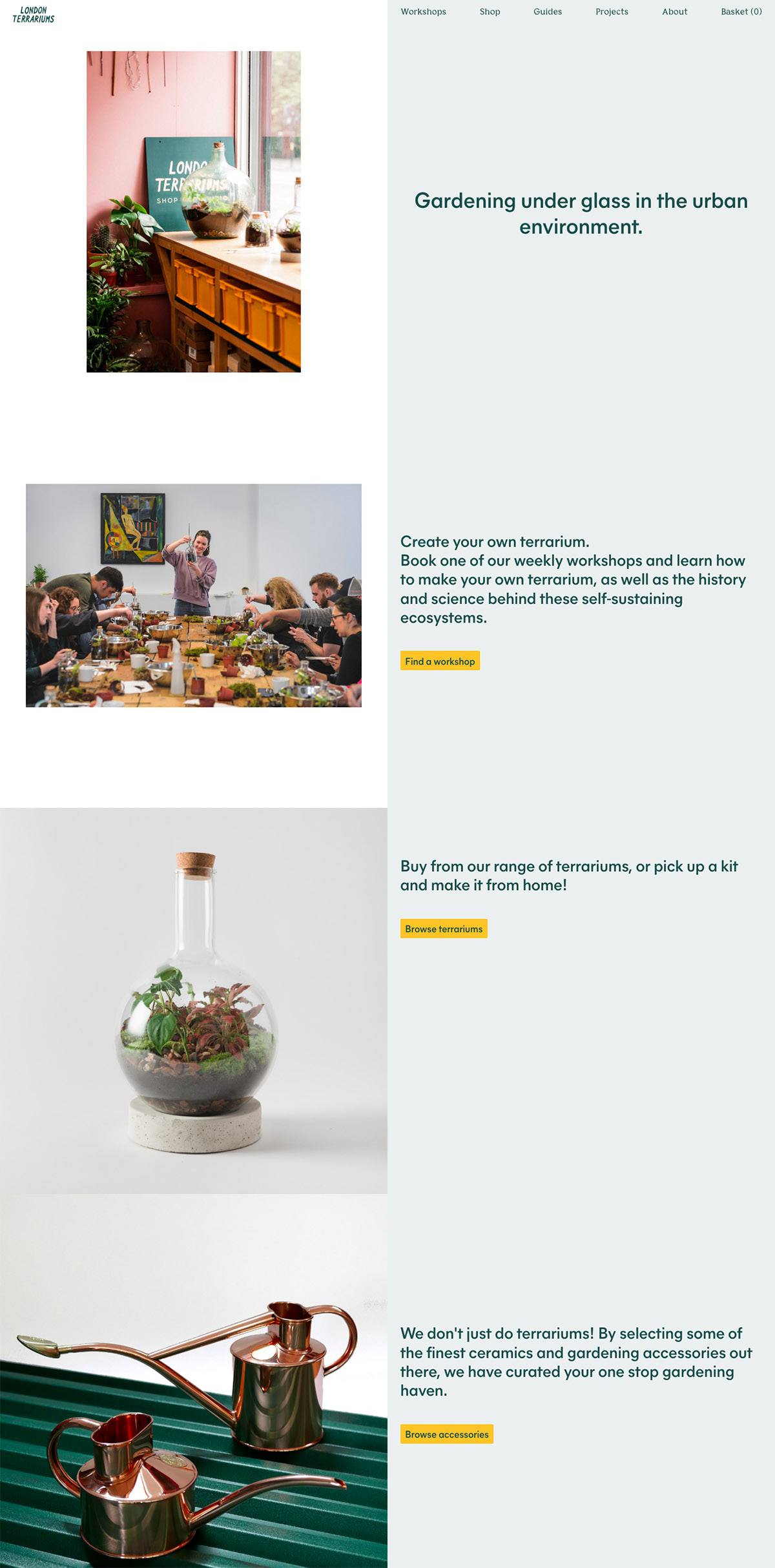 eCommerce website: London Terrariums