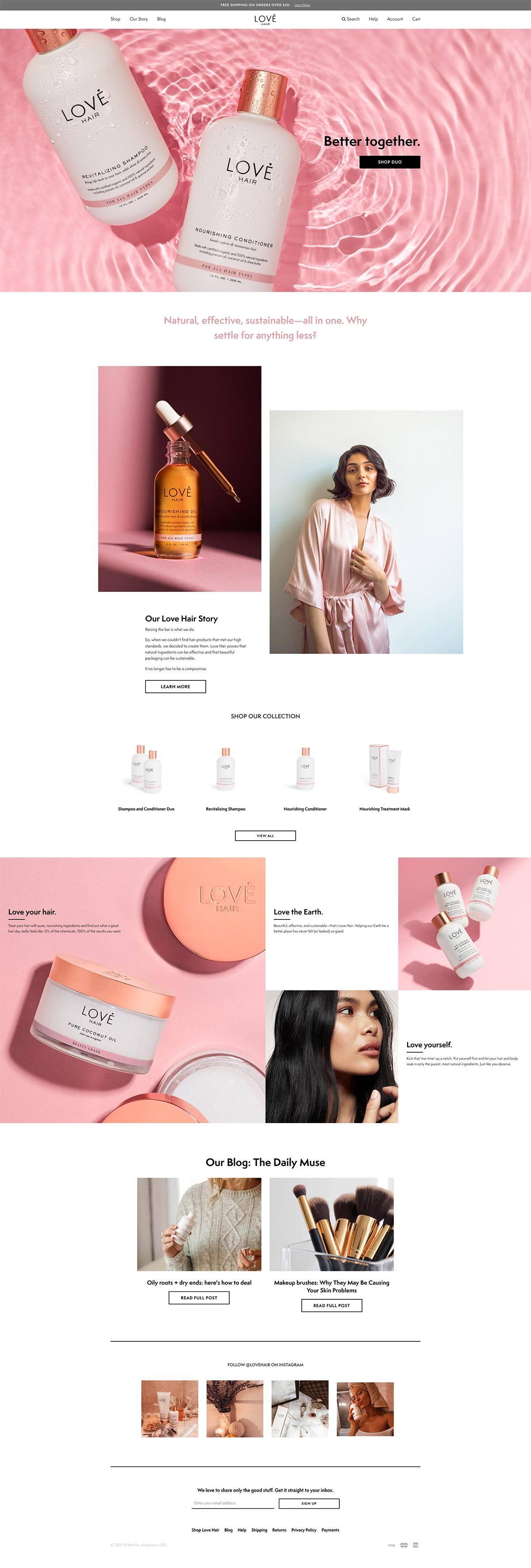 eCommerce website: Love Hair