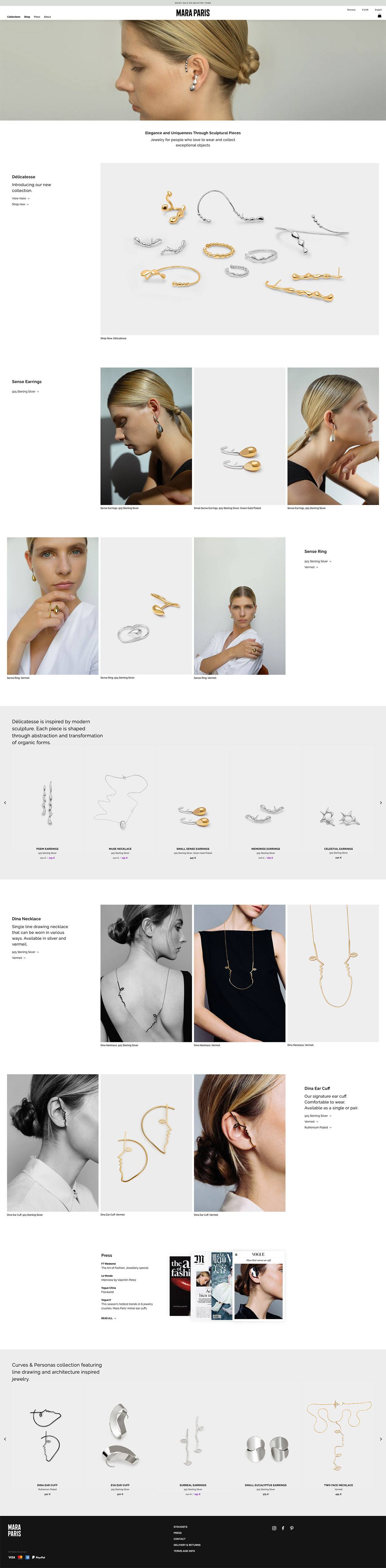 eCommerce website: Mara Paris